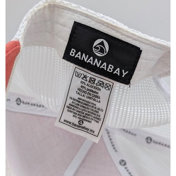 BananaBay Cancun Mexico Sea Turtles Hat Cap Snapback White Coral Mesh Trucker - Picture 5 of 5